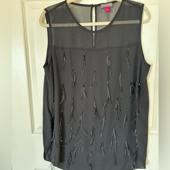 Vince Camuto Tops - Vince Camuto Feather‎ Embellished Top